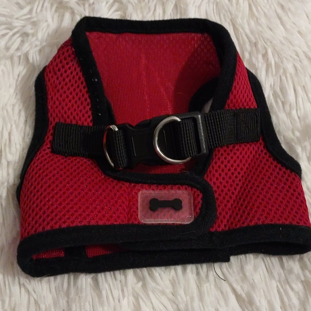 Simply Wag Red/blk XS Dog Harness